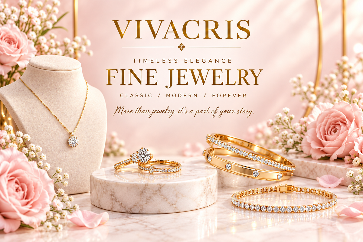 Banner VIVACRIS elegante con joyería